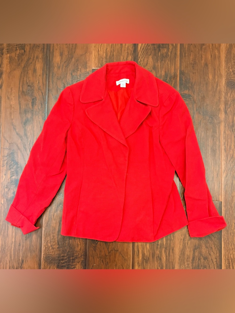 Coldwater Creek Size 10 Red Textured Blazer Jacket Classic Workwear